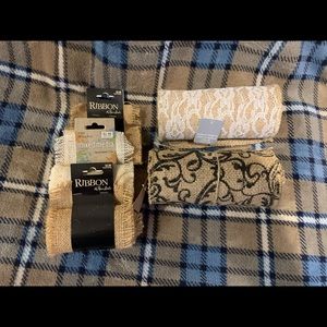 NWT Burlap Ribbon Bundle